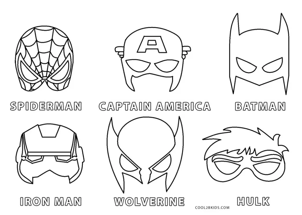Superhero Mask Coloring Page