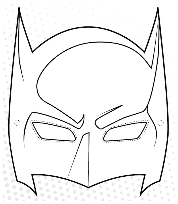 Superhero mask coloring page