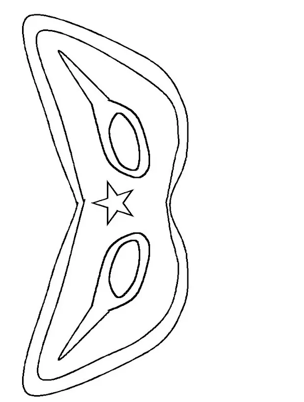 Superhero mask coloring page