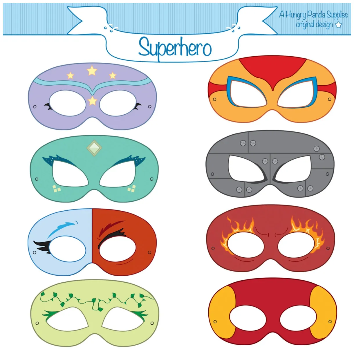 Superhero mask coloring page
