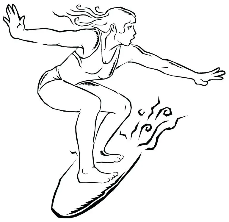 Barbie Surfer Coloring Coloring Pages