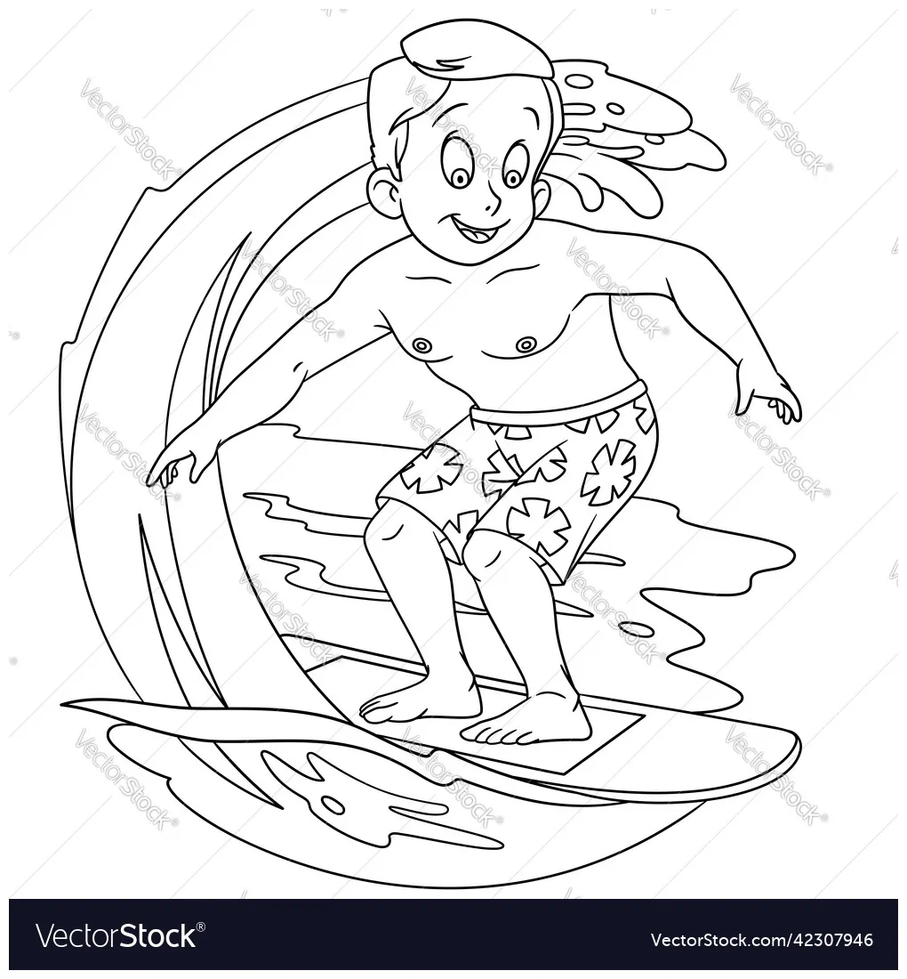 Kids Surfer Coloring Pages [2025]