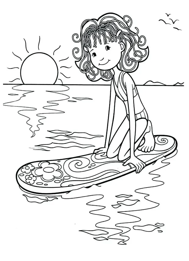 Surfer girl coloring pages at getdrawings printable coloring page