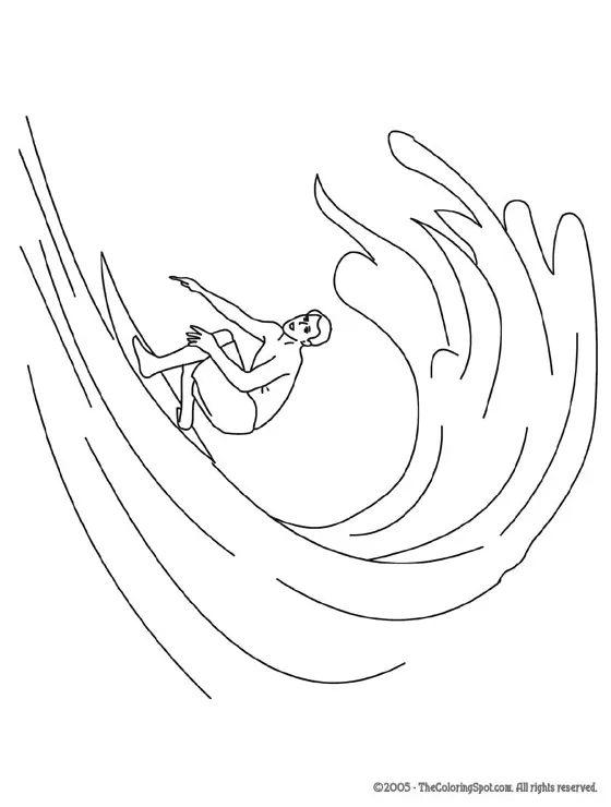 Surfer Coloring Page | Audio Stories for Kids | Free Coloring Pages