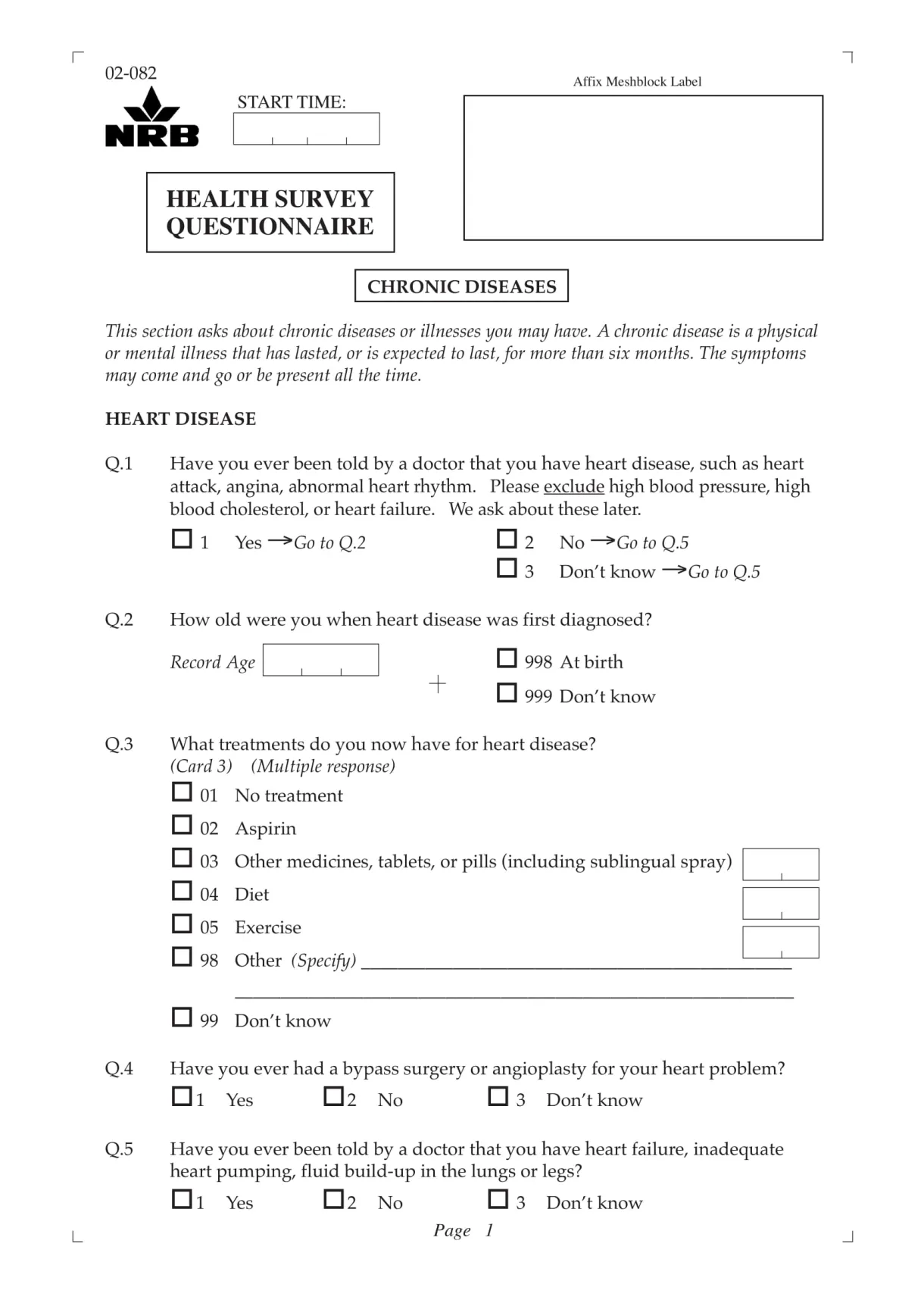 Questionnaire survey sample