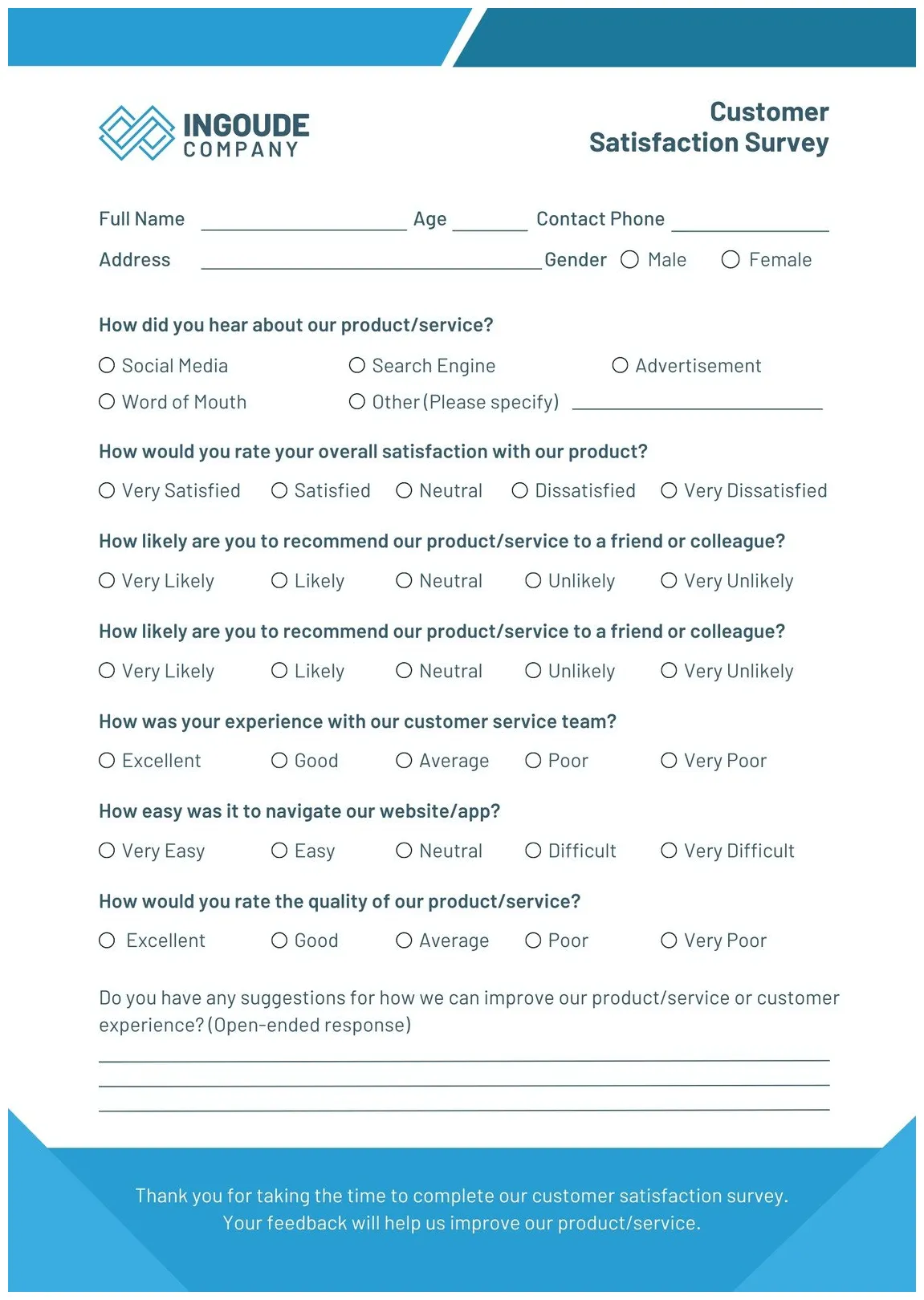 Questionnaire survey sample how to pretest and pilot a survey