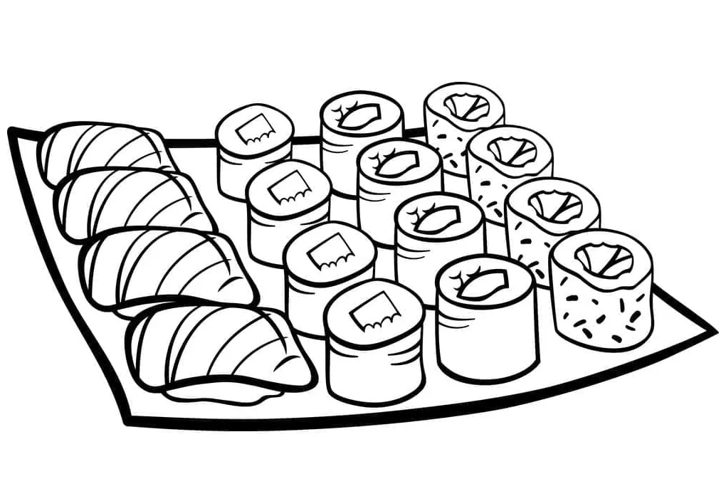Sushi coloring pages coloringlib