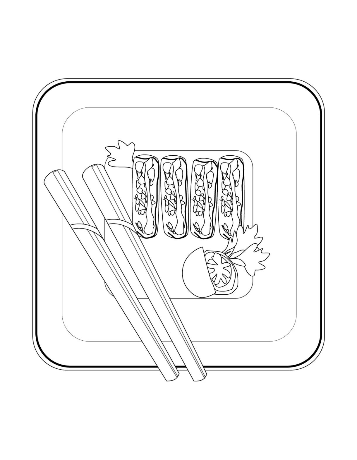 Sushi coloring pages printable coloring pages. free printable coloring page