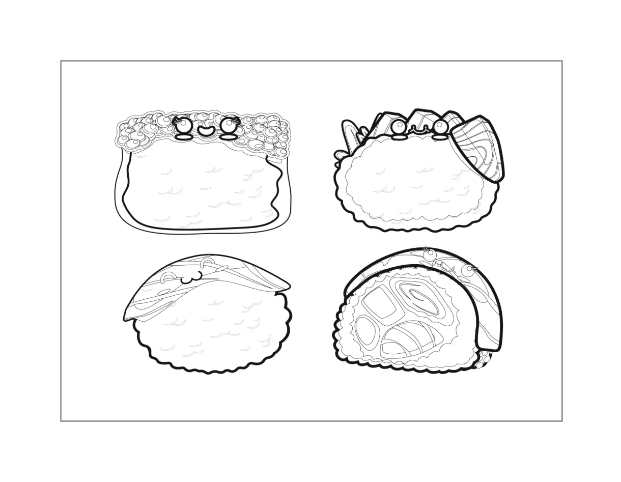 Sushi coloring pages printable coloring pages. free printable coloring page