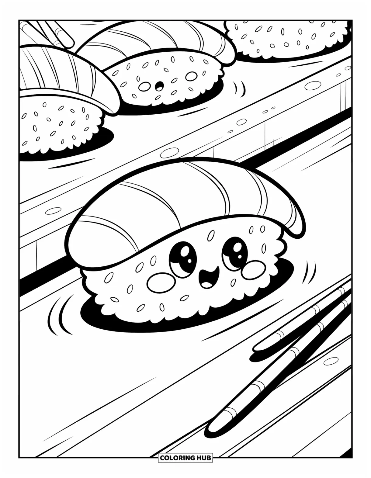 70+ sushi coloring pages for kids & adults free printable pdfs
