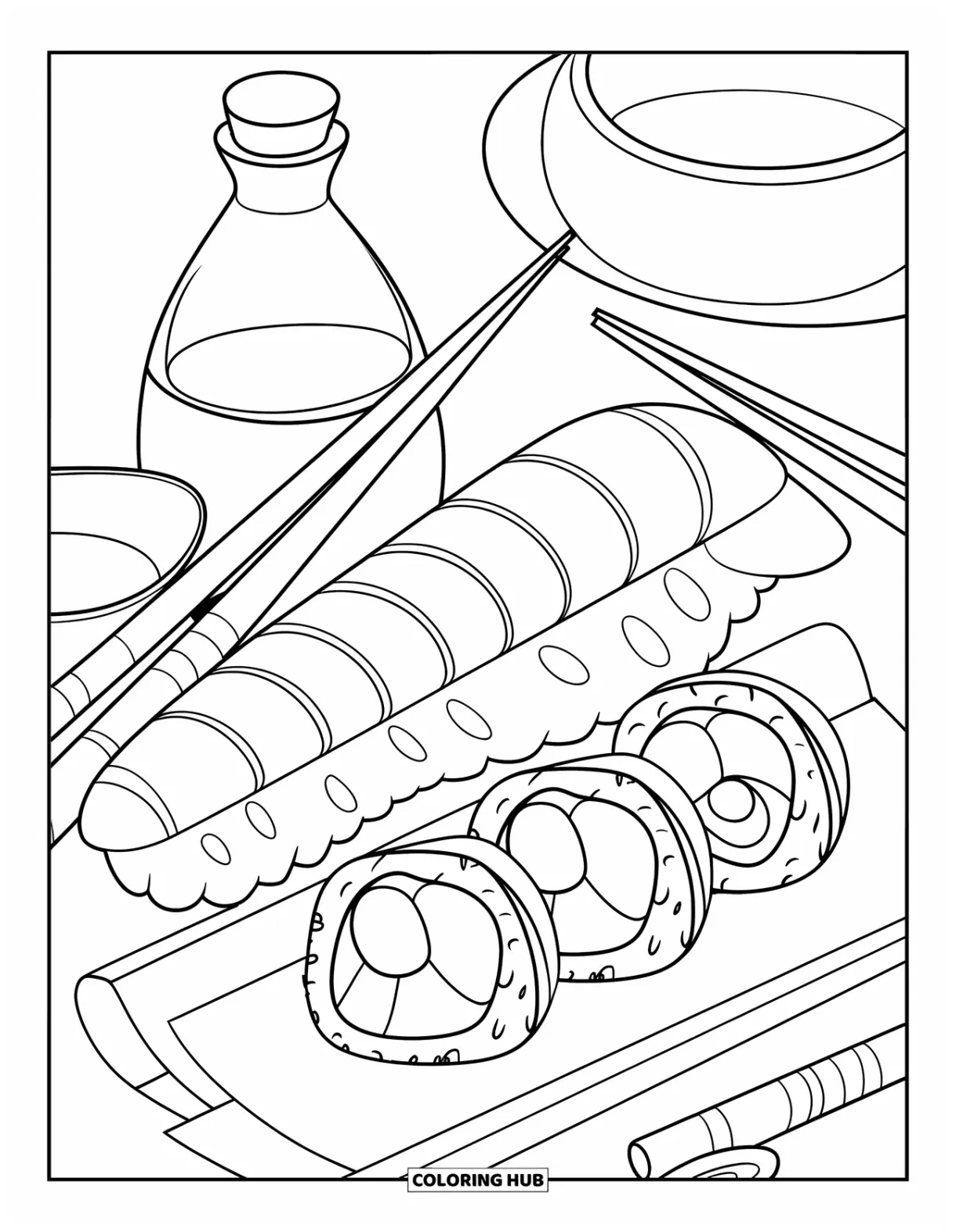 70+ sushi coloring pages for kids & adults free printable pdfs