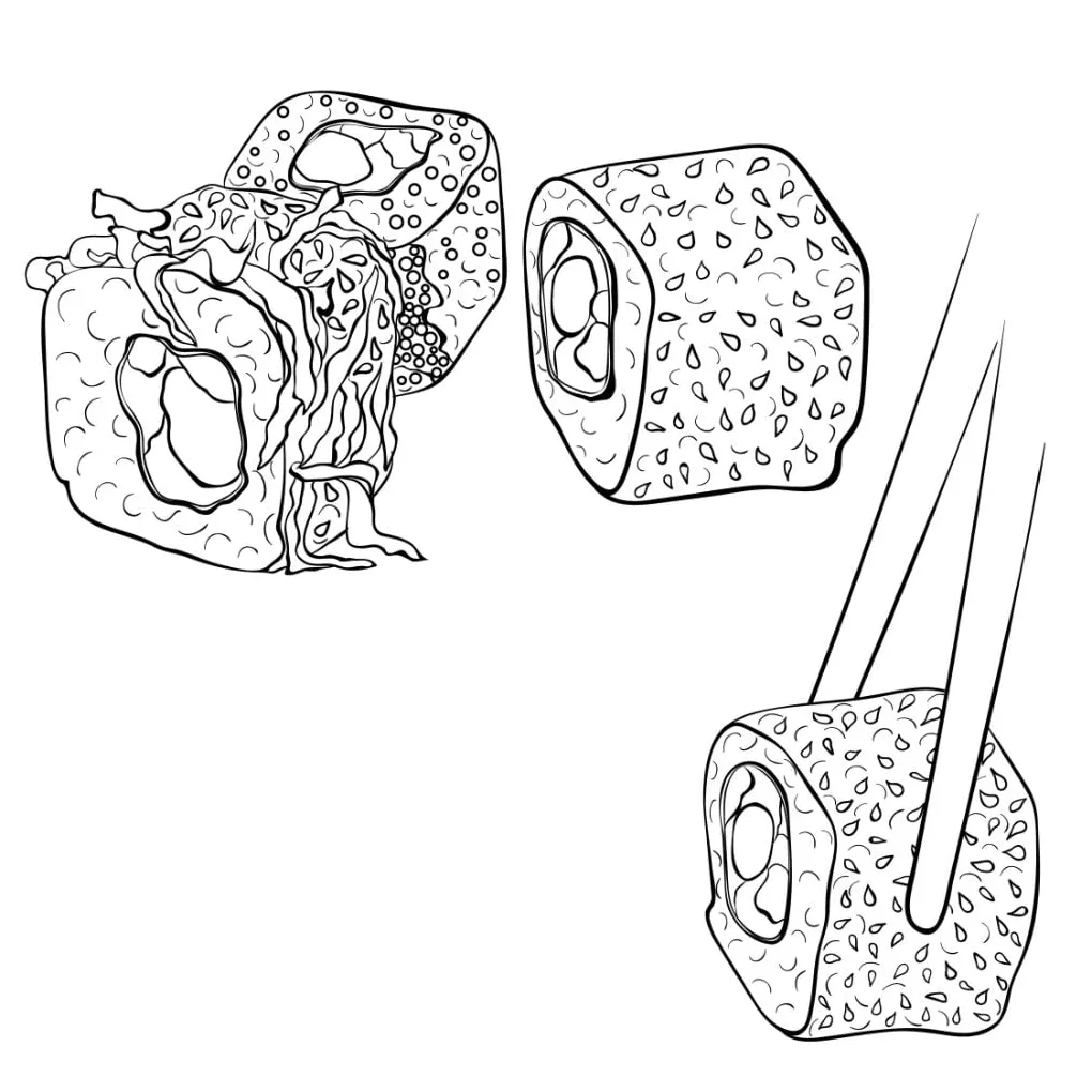 Free sushi coloring pages for download printable pdf