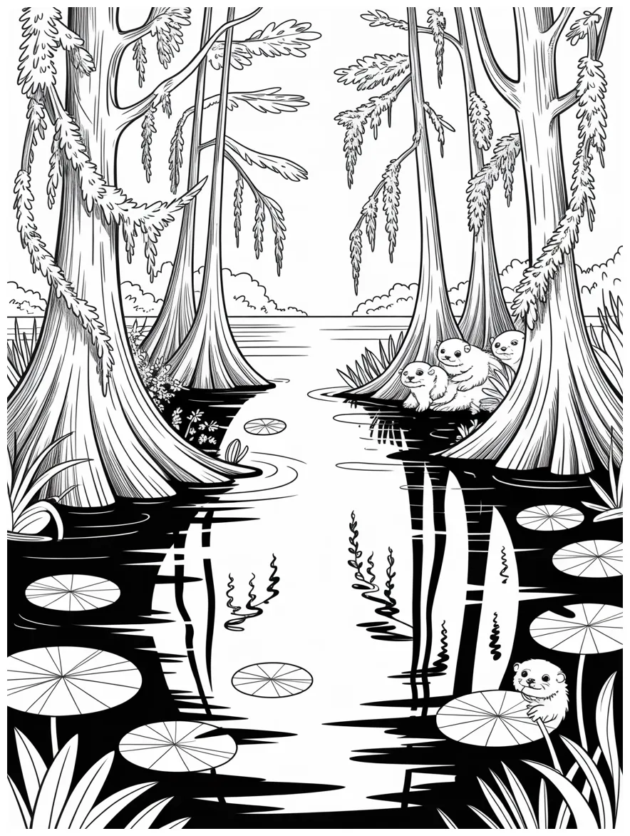 Swamp free coloring page