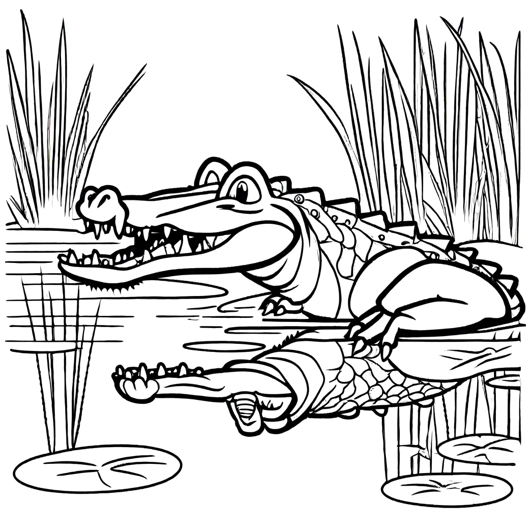Swamp crocodile coloring page lulu pages