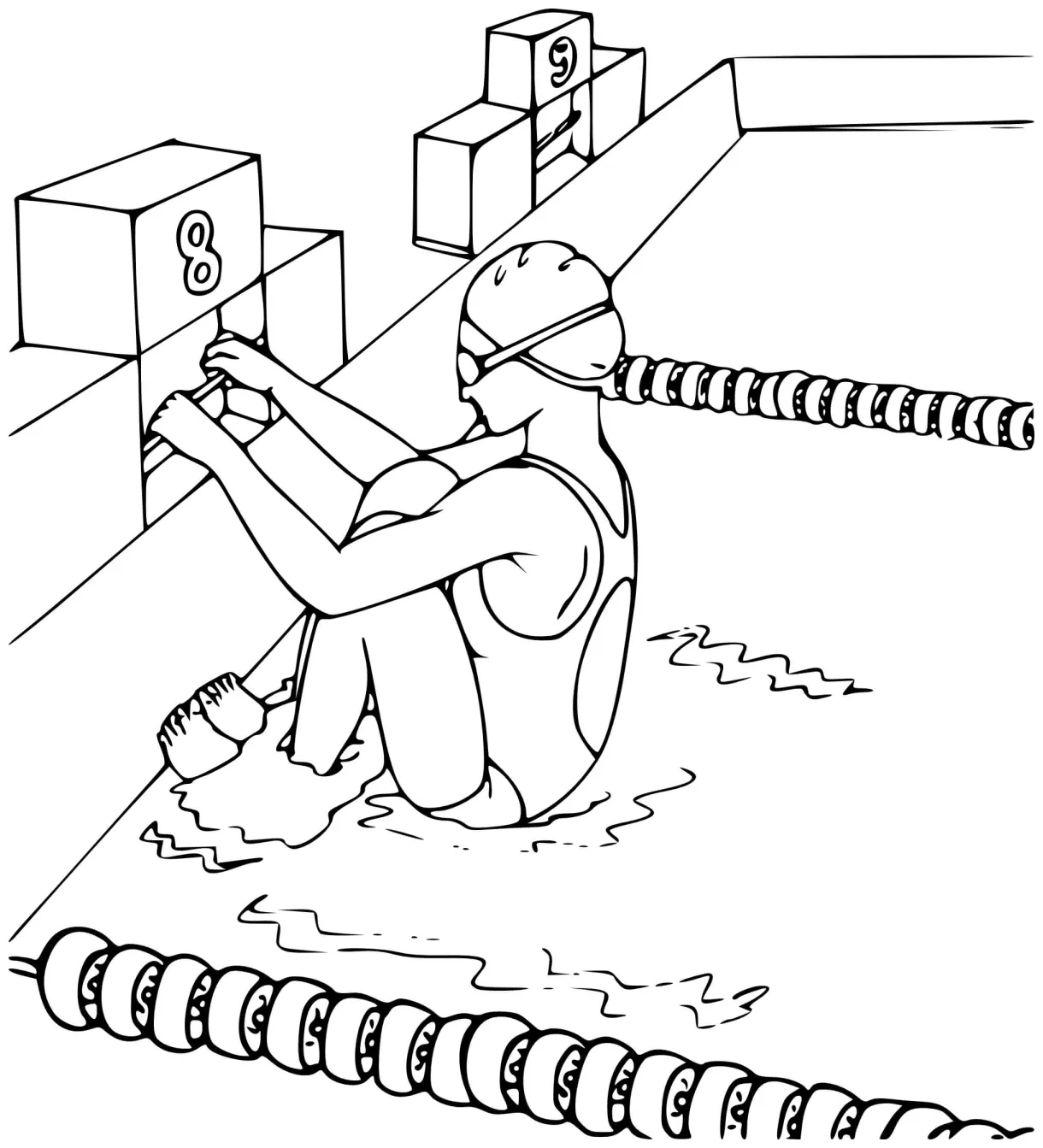 Nice swimmer coloring page download, print or color online for free