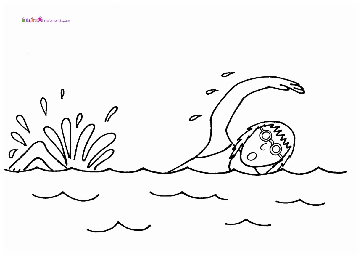 Dive into fun with girl swimmer coloring pages