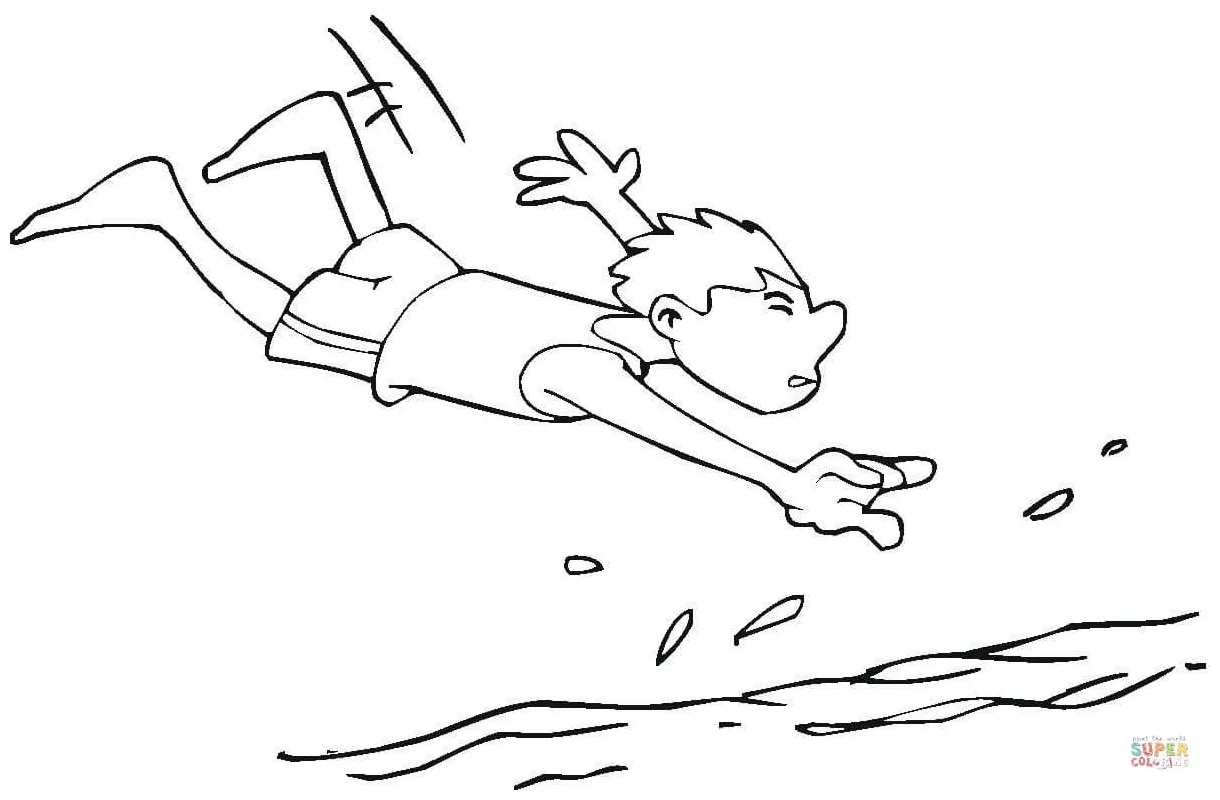 Crazy swimmer coloring page free printable coloring pages