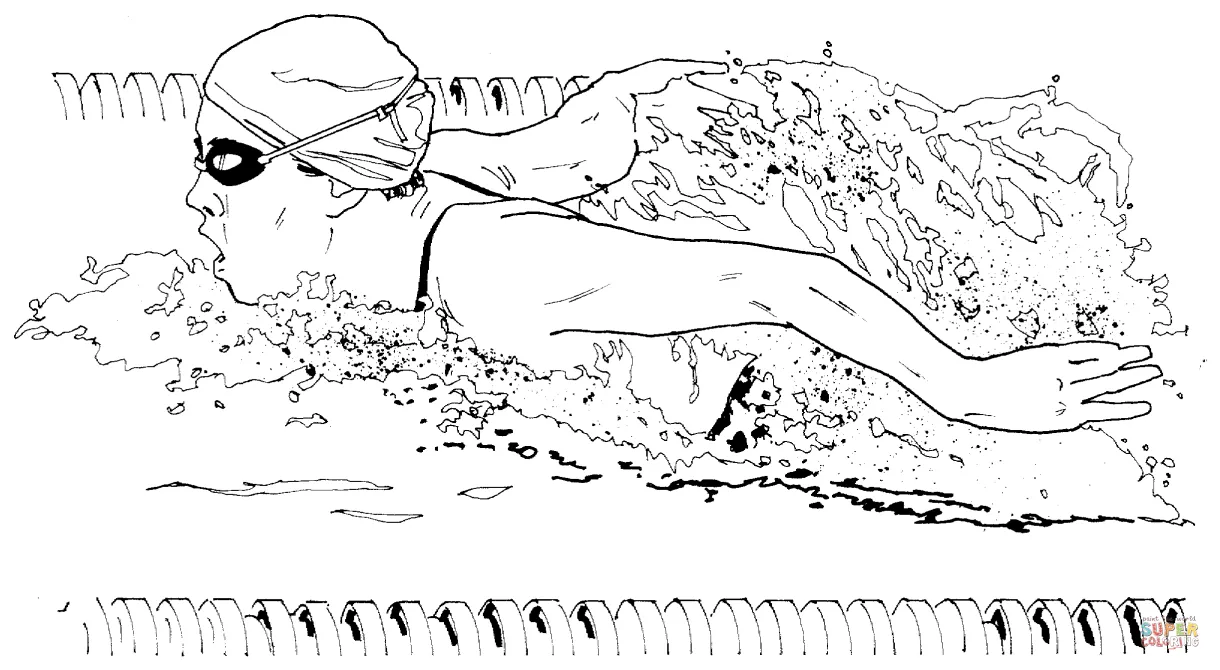 Girl swimmer coloring page coloring home printable coloring page