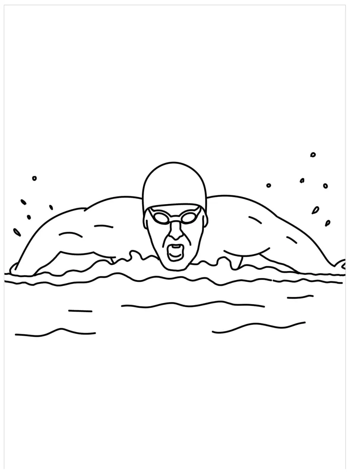 Cool Swimmer coloring page - Download, Print or Color Online for Free