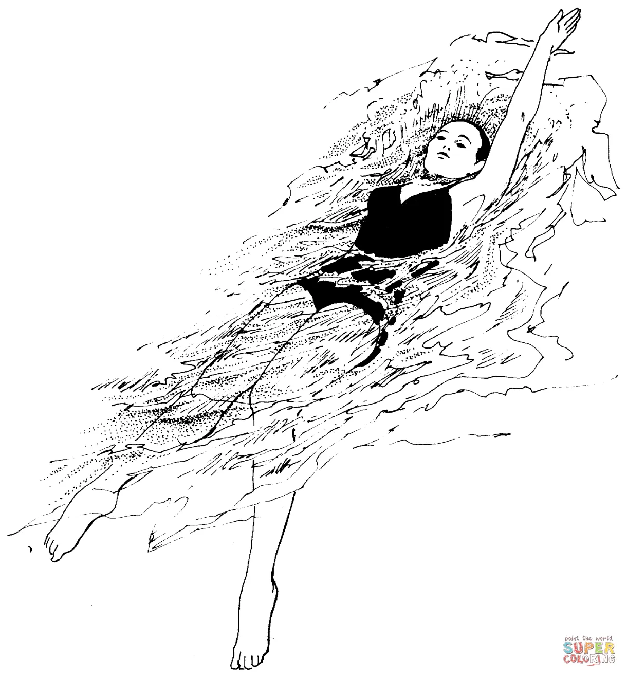 Dive into fun with girl swimmer coloring pages