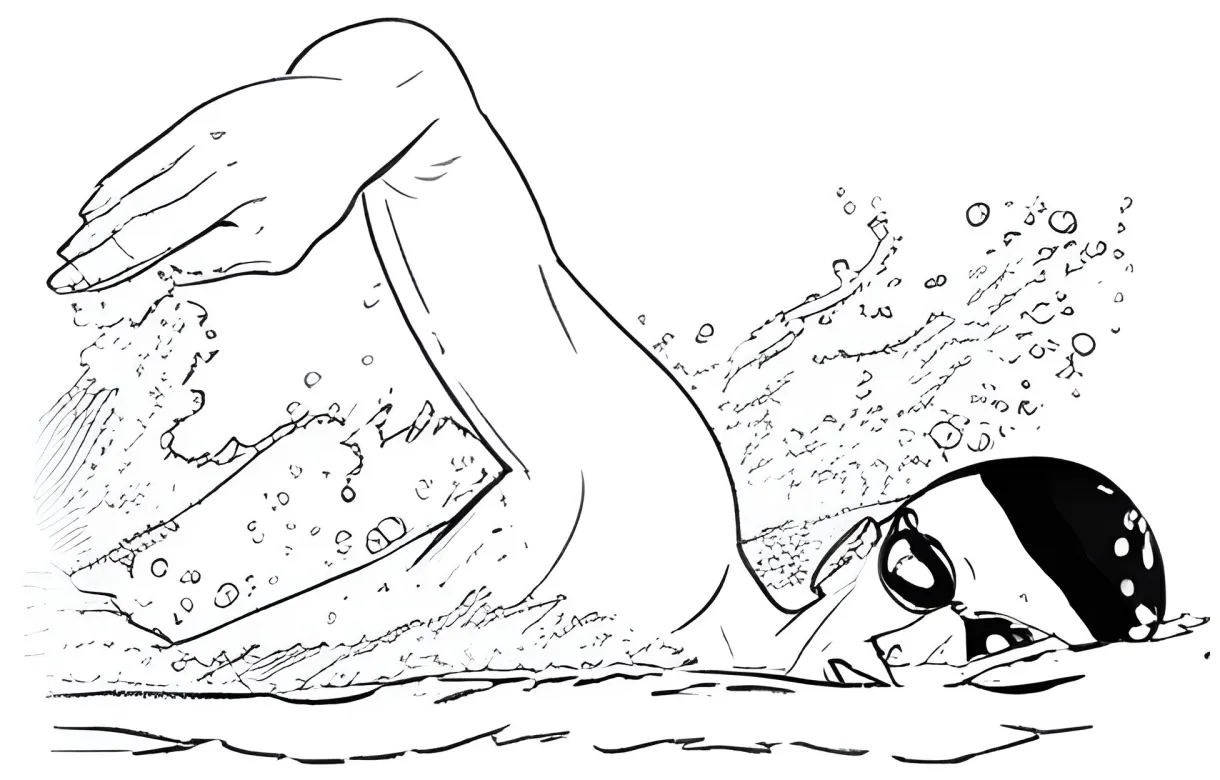 Graceful freestyle swimming coloring page - Free printable sheet