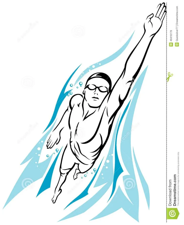 Male swimmer freestyle swimming tattoo, illustration, swimmer