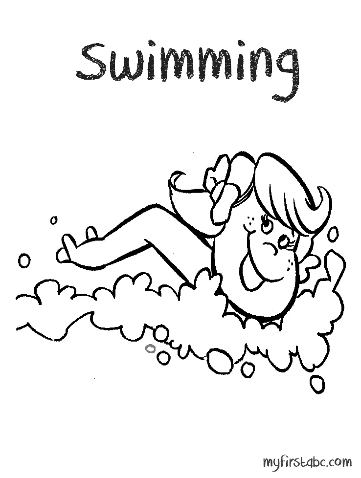 Swimming Coloring Pages - Coloring Home