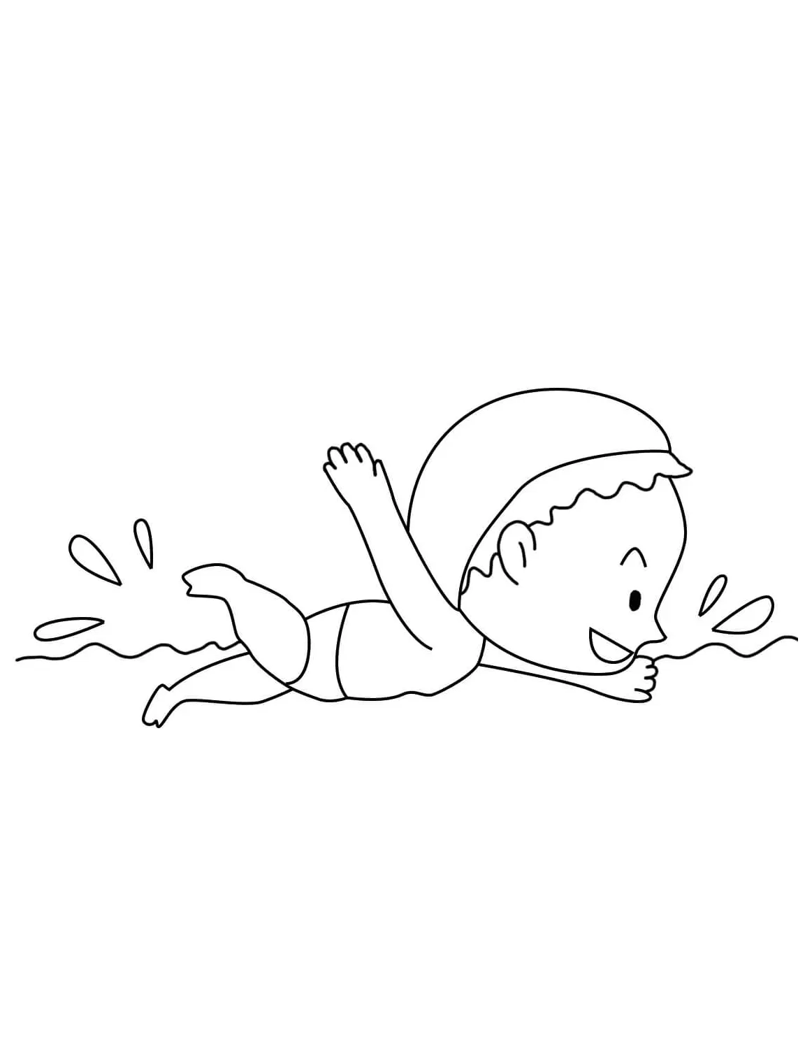 Fun Child Swimming coloring page - Download, Print or Color Online for Free