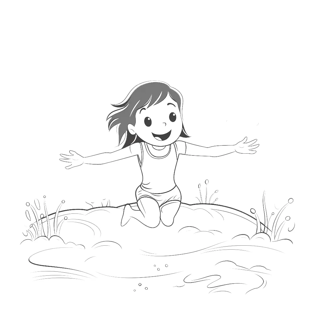 Swimming coloring page – Coloring corner
