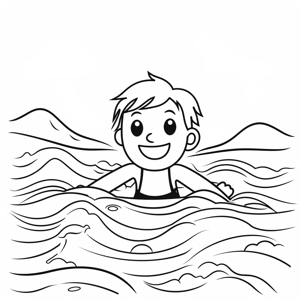 Swimming coloring page – Coloring corner