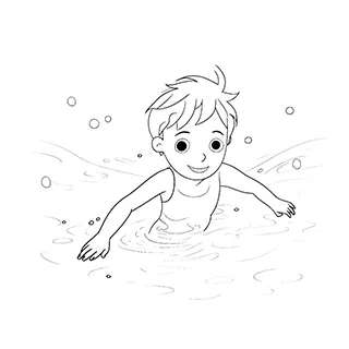 Swimming coloring page – Coloring corner