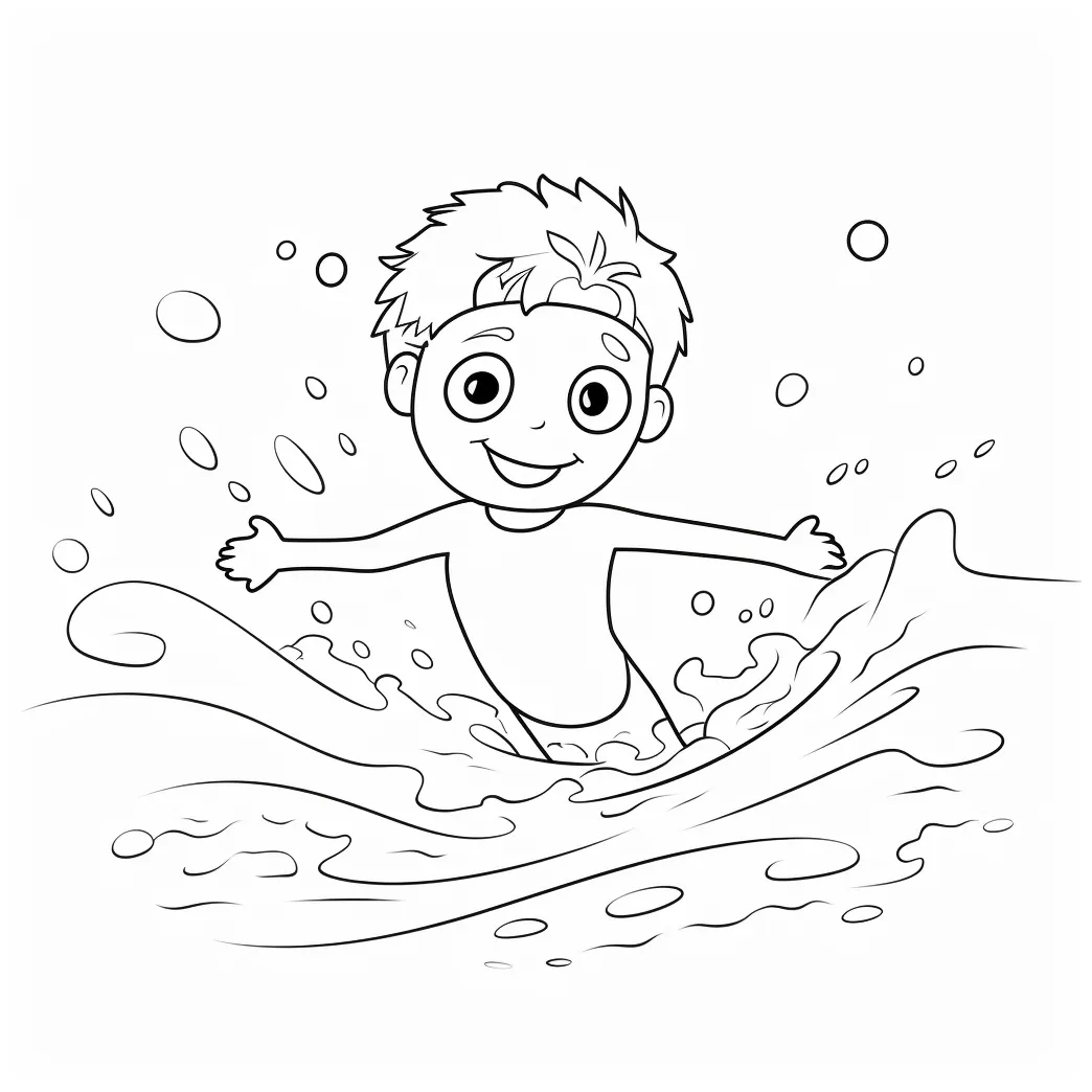 Swimming coloring page – Coloring corner