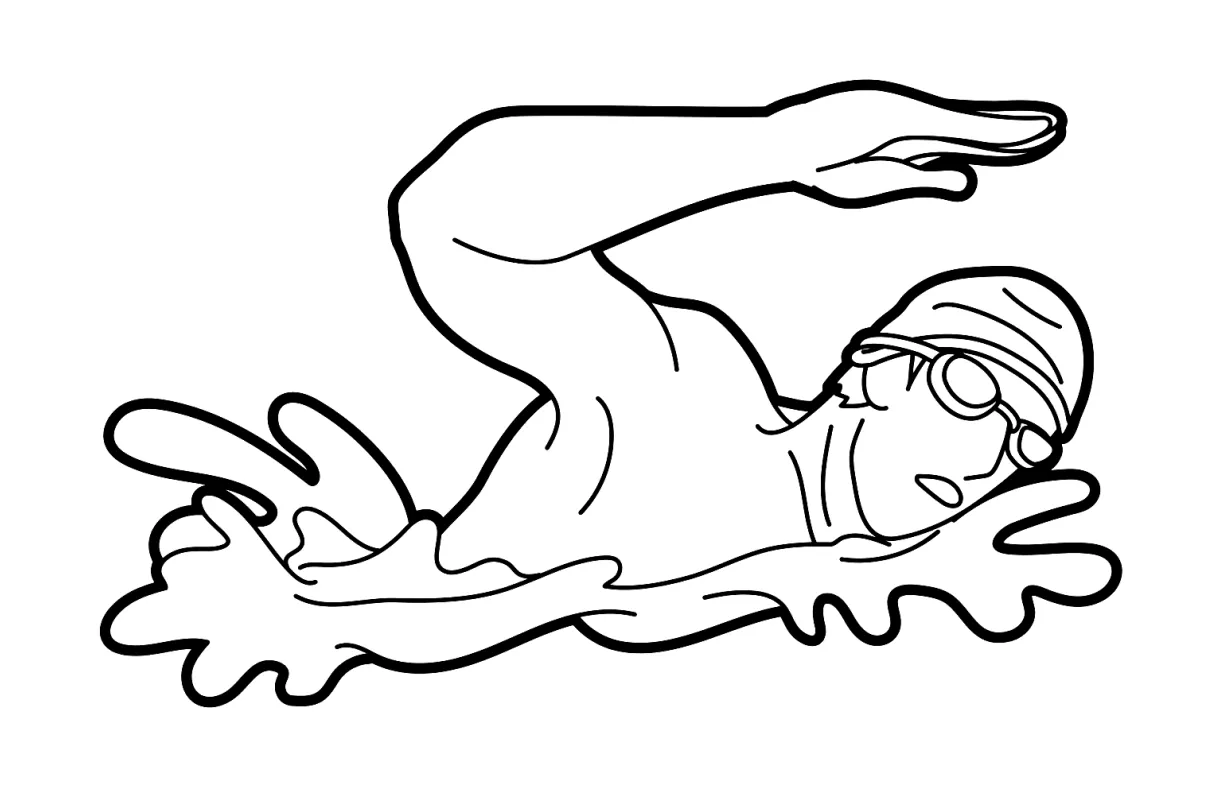 Swimming Printable Coloring Page - Free Printable Coloring Pages