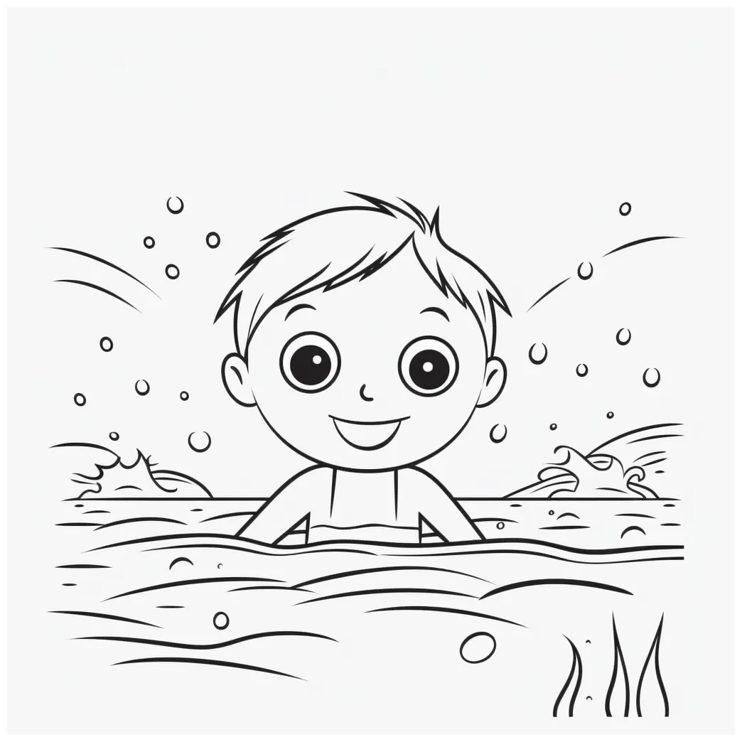 Swimming coloring page – Coloring corner