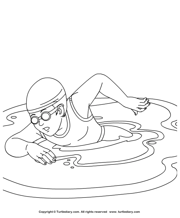 Swimming Coloring Sheet | Turtle Diary