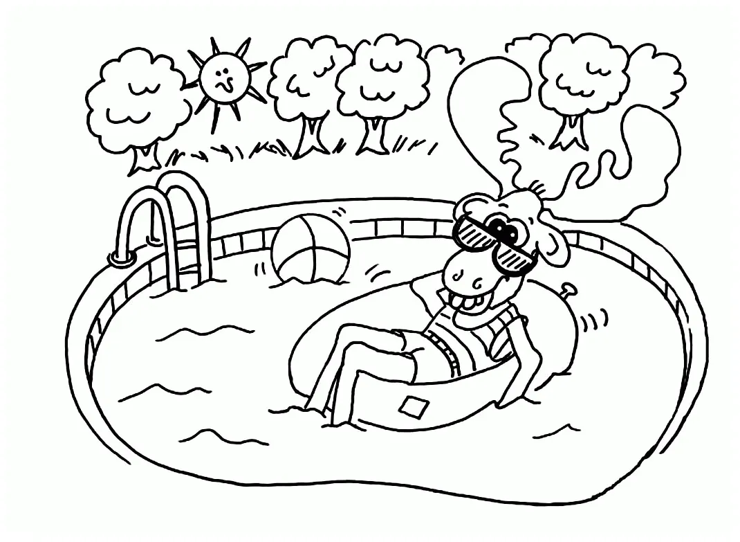 Swimming Coloring Pages To Print - Coloring Home