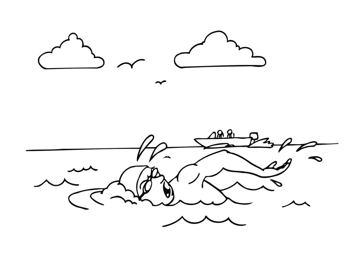 Coloring Page swimming - Free printables - Img 12161