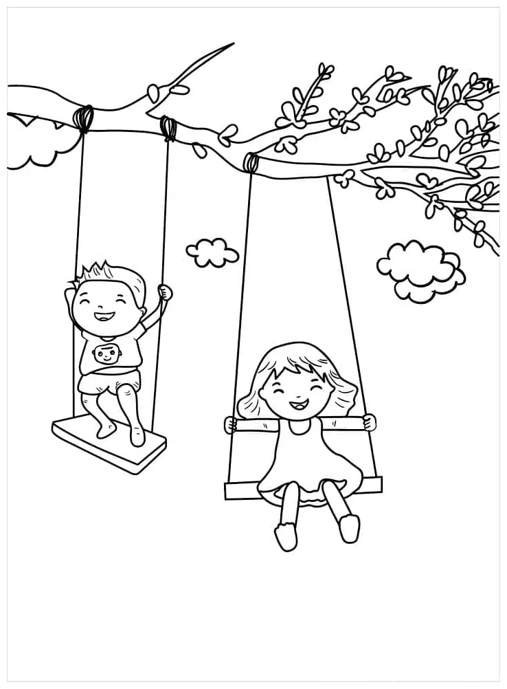 Free swing coloring page free printable coloring pages for kids