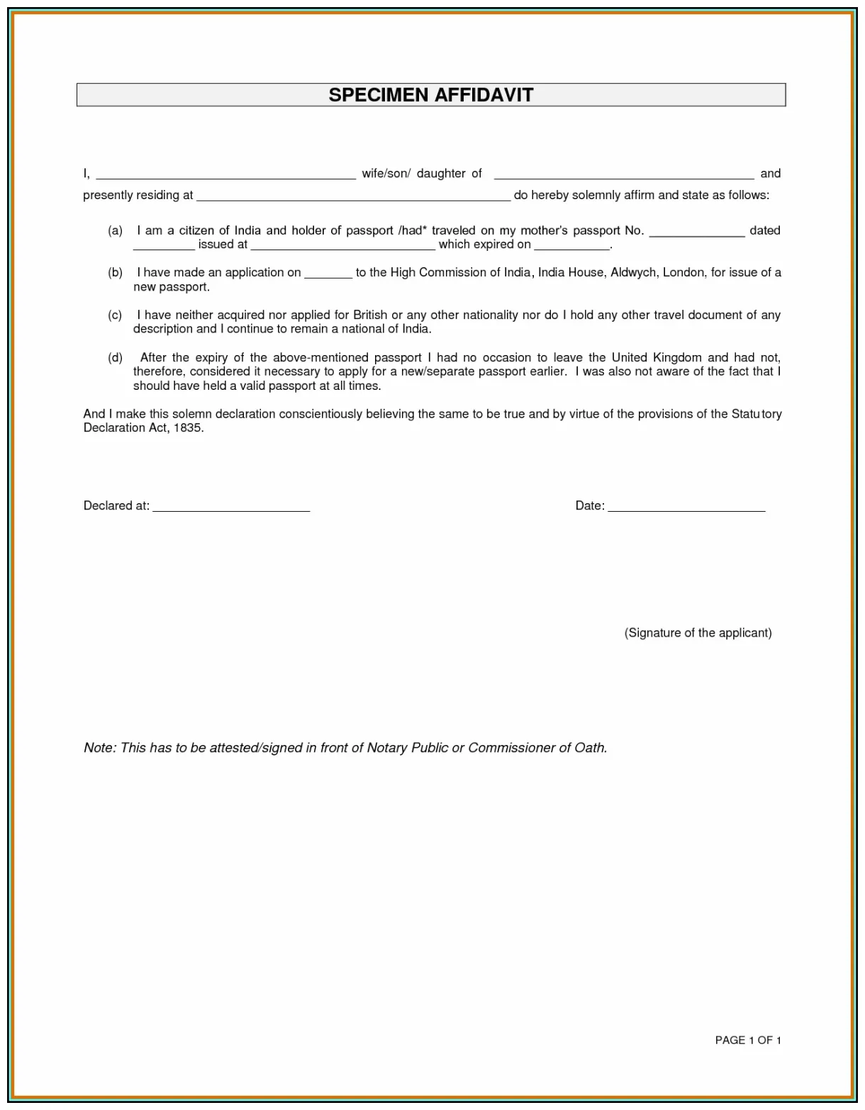 Free sworn affidavit template uk template 2 resume examples #djvan5g2jk