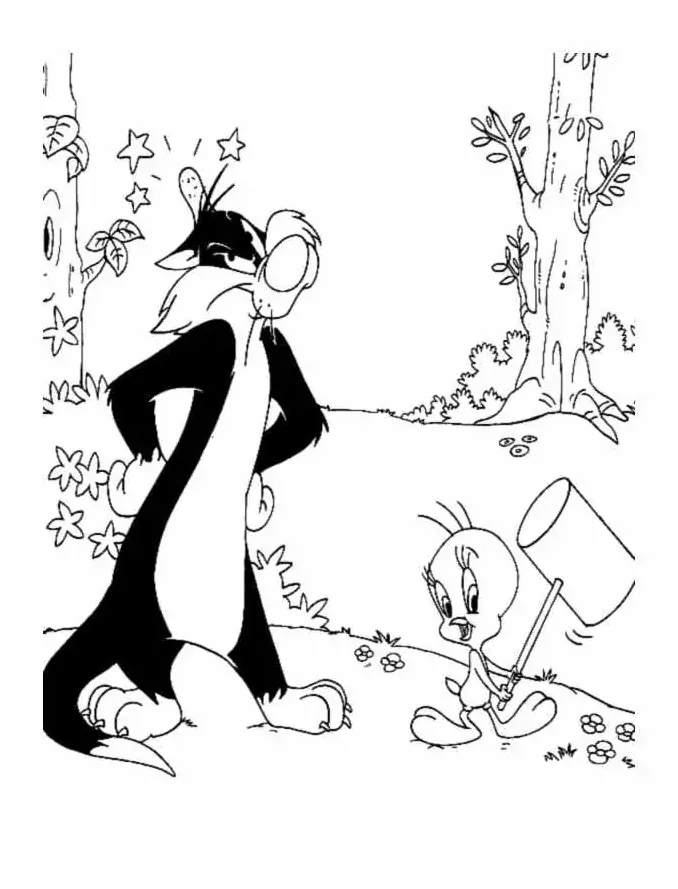 Sylvester cat printable coloring page