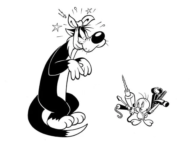 Sylvester smiling coloring page free printable coloring pages for kids