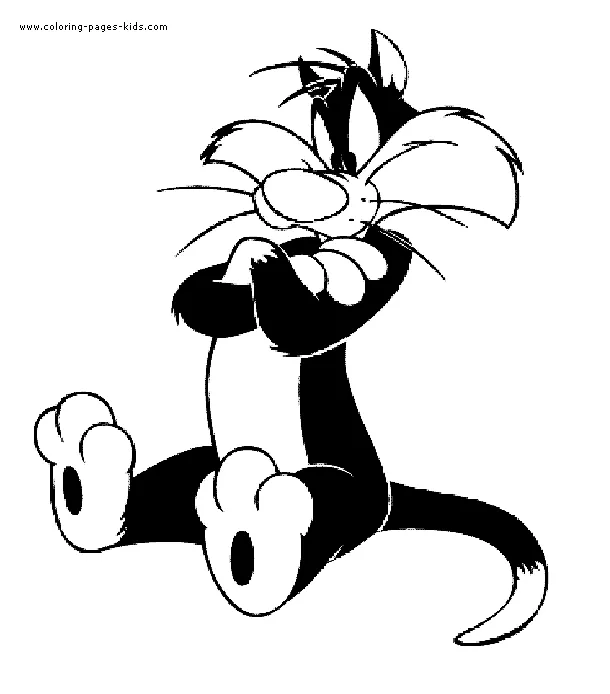 Sylvester color page coloring pages for kids cartoon characters