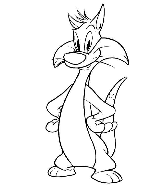 Cartoon cat sylvester coloring sheet