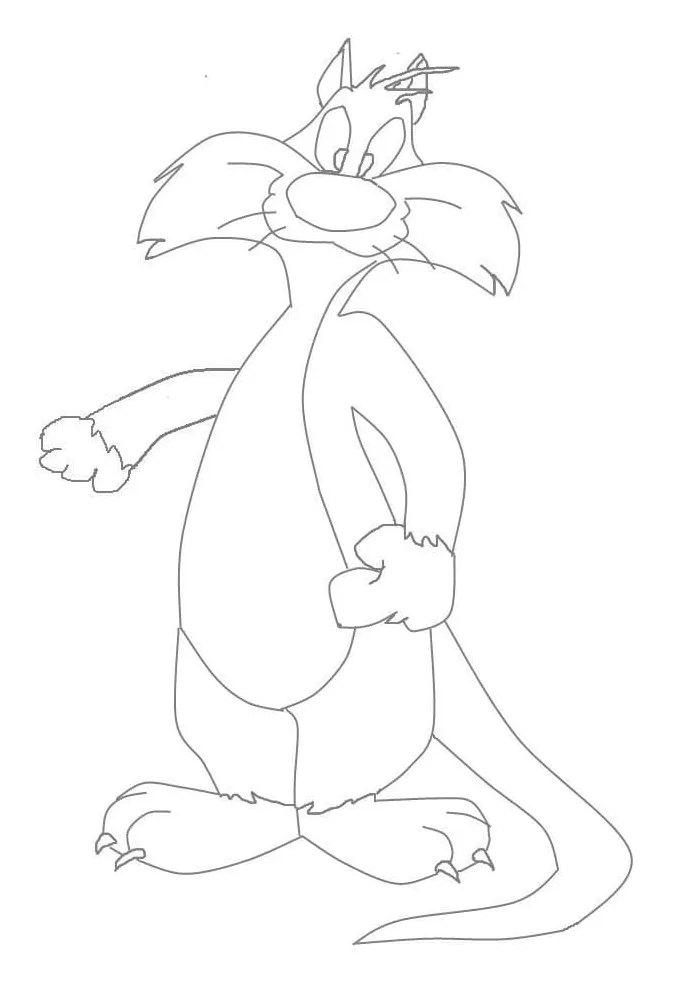 Sylvester smiling coloring page free printable coloring pages for kids