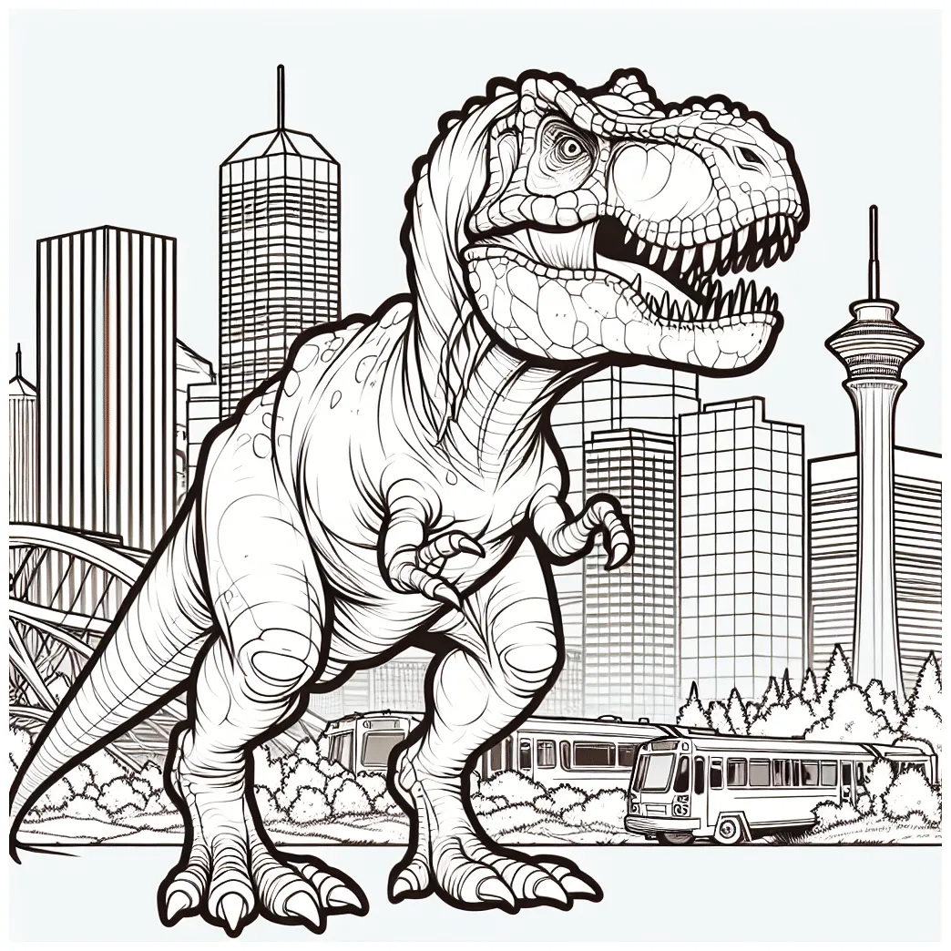 Cartoon T-Rex coloring page - GoGo Coloring