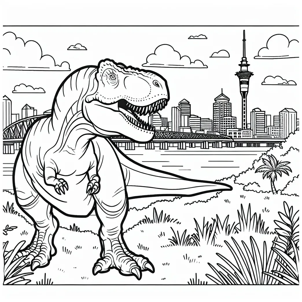 Cartoon T-Rex coloring page - GoGo Coloring