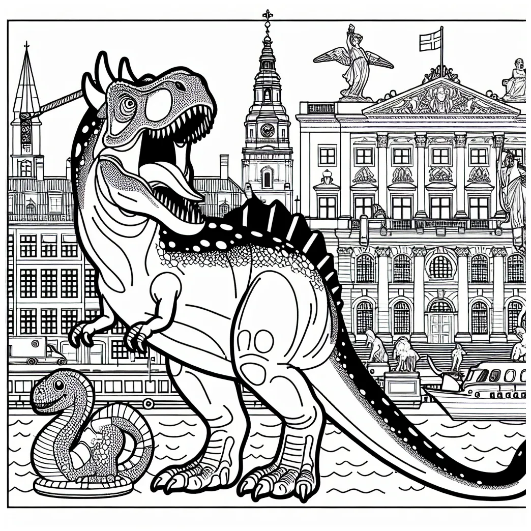 Cartoon T-Rex coloring page - GoGo Coloring