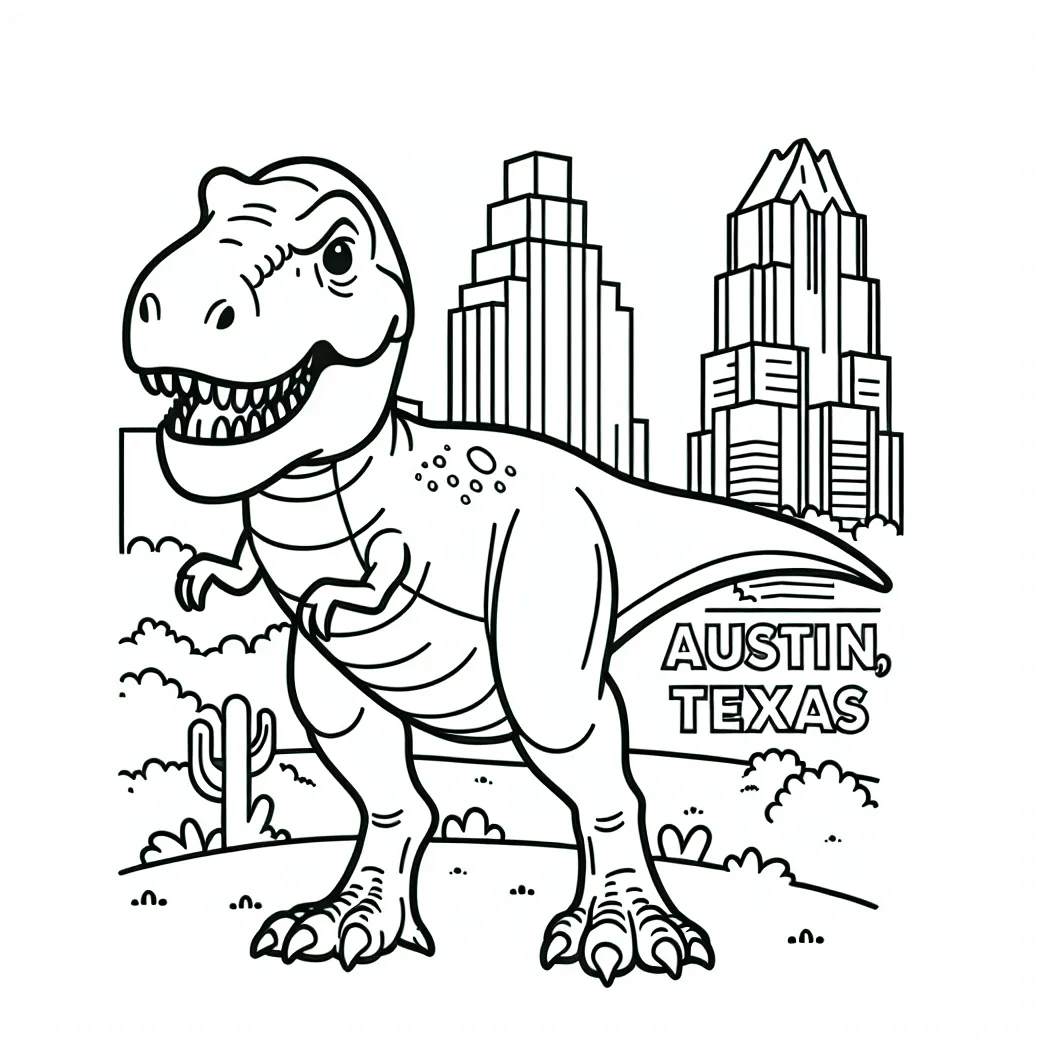 Cartoon T-Rex coloring page - GoGo Coloring