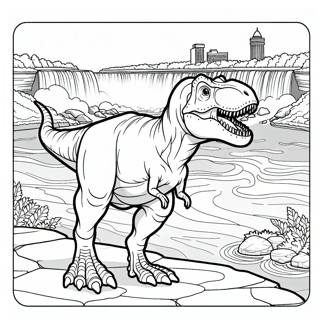 Cartoon T-Rex coloring page - GoGo Coloring