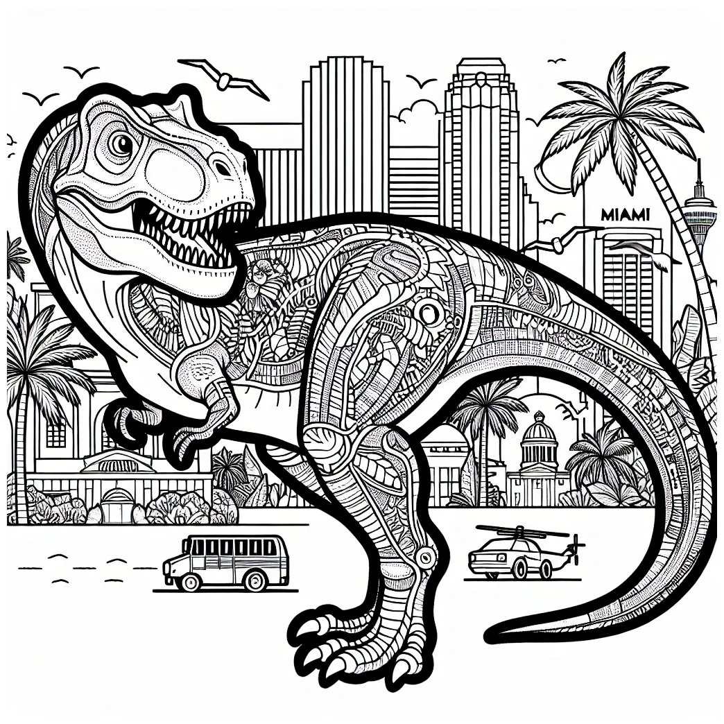 Cartoon T-Rex coloring page - GoGo Coloring
